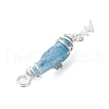3Pcs 3 Styles Electroplated Natural Quartz Crystal Nuggets Copper Wire Wrapped Pendants PALLOY-JF03128-03-4