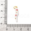 Brass Micro Pave Cubic Zirconia & Enamel Pendants KK-Q098-35G-B-3