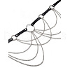 Black Imitation Leather Alloy Curb Chain Tassel Waist Chains FS-WG75D83-01-3