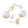 Natural Pearl Dangle Stud Earrings EJEW-P256-44G-2