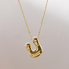 Brass Chunky Initial Pendant Necklaces WG97A63-21-1
