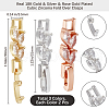 Beebeecraft 6Pcs 3 Colors Brass Fold Over Clasps ZIRC-BBC0002-69-2