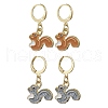 2 Pairs 2 Colors Alloy Enamel Hoop Earrings EJEW-JE06215-1
