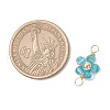 9Pcs Copper Wire Wrapped Glass & Brass Beads Connector Pendants PALLOY-JF03647-2