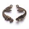 Tibetan Style Alloy Mermaid Pendants TIBEP-36349-AB-NR-2