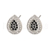 Brass Micro Pave Cubic Zirconia Stud Earrings for Women EJEW-G428-11P-02-4