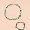 Plastic Oval Link Chain Necklaces & Bracelets Sets FS-WG8E7F5-01-3