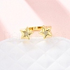 Brass Micro Pave Cubic Zirconia Adjustable Cuff Rings for Women RJEW-U053-02G-2