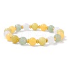 Natural Lemon Jade Beaded Stretch Bracelets for Men and Women ZC3707-1-1