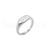 Lucky Number 11:11 Stainless Steel Elliptical Ring for Women ST1759209-1