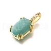 Natural Amazonite Faceted Oval Pendants KK-F899-03B-G-2