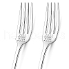 Word Pattern Stainless Steel Fork AJEW-WH0191-010-1