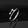 Constellations Rhodium Plated 925 Sterling Silver Micro Pave Clear Cubic Zirconia Adjustable Rings for Women RJEW-P130-01P-F-1