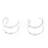 Anti-Tarnish Rhodium Plated 925 Sterling Silver Cuff Earrings EJEW-H124-11P-1