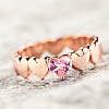 Mother's Day Rings Heart Alloy Pave Cubic Zirconia Finger Rings for Women FS-WGA8193-03-1