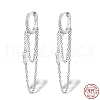 Rhodium Plated 925 Sterling Silver Hoop Earrings UF8951-2-1