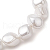 Electroplated Nuggets Shell Pearl Beaded Stretch Bracelets for Women BJEW-JB10710-4