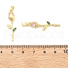 Flower Brass Micro Pave Cubic Zirconia Pendants KK-M325-07G-3