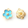 Light Gold Plated Alloy Enamel Pendants X-ENAM-R136-16C-2