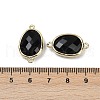 Natural Obsidian Faceted Connector Charms G-K347-11G-16-3