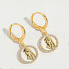 Brass Cubic Zirconia Hoop Earrings FS-WGAD8C1-06-1