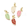Brass Enamel Pendants KK-K401-32G-1