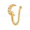 Brass Micro Pave Clear Cubic Zirconia Clip on Nose Rings WG43D72-08-2