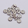 Rondelle Wave Brass Rhinestone Spacer Beads RB-D307-09-1
