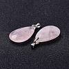 Natural Rose Quartz Pendants X-G-D084-01P-B15-4