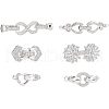 SUPERFINDINGS 6Sets 6 Style Brass Micro Pave Clear Cubic Zirconia Fold Over Clasps KK-FH0003-69-1