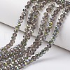 Electroplate Transparent Glass Beads Strands EGLA-A034-T8mm-S06-1