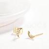 Brass Micro Pave Cubic Zirconia Stud Earrings EJEW-BB35386-G-2