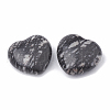 Natural Black Silk Stone/Netstone Heart Love Stones G-S330-13B-2