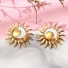 304 Stainless Steel Stud Earrings EJEW-D319-12G-3
