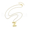 Brass & Plastic Pearl Letter Pendant Box Chain Necklaces for Women NJEW-U017-01G-26-3