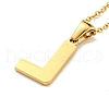 Ion Plating(IP) Initial Letter 304 Stainless Steel Pendant Necklaces NJEW-M199-01G-L-2