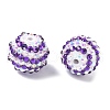 Striped Resin Rhinestone Beads OACR-A037-01A-2
