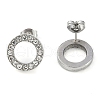 304 Stainless Steel Stud Earrings EJEW-C099-09P-02-3
