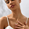 Elegant Natural Freshwater Pearl Rice Beaded Metal Chain Necklaces for Women XK5960-2