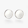 Tarnish Resistant Eco-Friendly 316 Surgical Stainless Steel Stud Earring Settings STAS-F181-01P-14mm-1