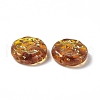Golden Metal Enlaced Acrylic Beads OACR-H019-07-3