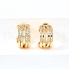 Brass Micro Pave Clear Cubic Zirconia Cuff Earrings EJEW-F370-03G-4