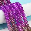 Spray Painted Crackle Glass Beads Strands DGLA-C002-8mm-04-2