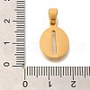 Ion Plating(IP) 304 Stainless Steel Rhinestone Pendants STAS-U035-01G-O-3