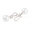 Rack Plating Brass Cubic Zirconia ABS Pearl Earring Hooks EJEW-S219-16P-06-2