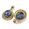 Natural Sodalite Oval Pendants G-B079-02G-07-2