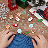 BENECREAT 62Pcs 7 Styles Christmas Theme Silicone Focal Beads with 50Pcs Plastic Knitting Stitch Marker Rings SIL-BC0001-07-3