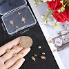 Beebeecraft 10Pcs Brass with Pink Cubic Zirconia Stud Earring Findings KK-BBC0013-36-3
