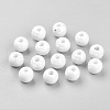 Pearlized Round White Handmade Porcelain Ceramic Beads X-PORC-D001-8mm-04-1