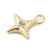 Brass Micro Pave Clear Cubic Zirconia Charms KK-B130-02G-05-2